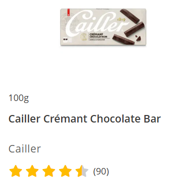 Cailler Cremant Chocolate Bar 100g