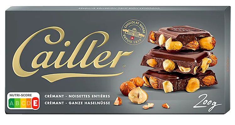 Cailler Dark Creamy Chocolate with Hazelnuts 200g